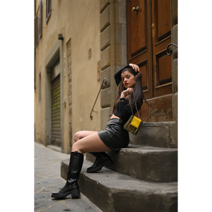 Borse Mini da Donna di Lusso Made in Italy con Stampa Animalier, Stile Rock Classico in PVC e Cotone, Materiali Sostenibili Fatti a Mano - Product Image 5