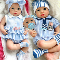 Poupée réaliste en silicone de 18 pouces, LouLou fille/garçon, avec yeux ouverts, fonction de boisson et d'humidification, pour l'apprentissage des soins aux bébés