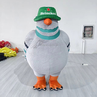 Costume de mascotte gonflable Mouette, Chapeau personnalisé, Costume de mascotte géante en peluche d'oiseau, Costume de mascotte de pigeon ambulant pour événements, fêtes, publicité et promotion