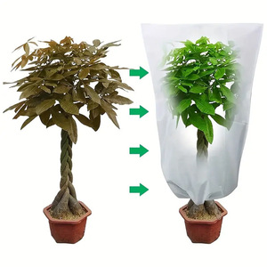 ผ้าคลุมต้นไม้กันน้ำค้างแข็งแบบหนาสำหรับฤดูหนาว พร้อมเชือกผูกปิด ป้องกันความหนาวเย็น สำหรับสวนกลางแจ้ง ป้องกันแมลง สำหรับ<span class=keywords><strong>ต้นไม้</strong></span>และพืชสีเขียว - Product Image 1