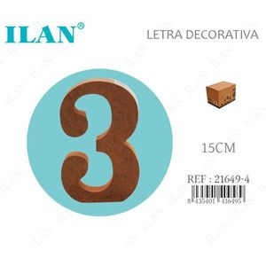 ILAN Lettera Decorativa 3 15Cm Numero Artistico da Parete per Decorazione Casa - Product Image 1