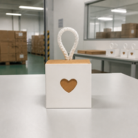 Scatola Regalo in Carta Kraft Bianca a Forma di Cuore Leabon con Manico in Corda Intrecciata, Scatola per Regali in Cartone, Vendita all'Ingrosso dalla Fabbrica
