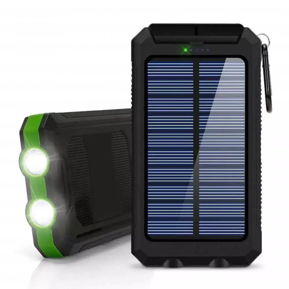 Powerbank Perjalanan Portabel Solar Charger Led PowerBank Tenaga Surya Tipe C Solar Powerbank Pse 10000Mah