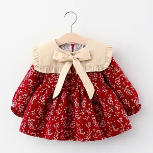 Christmas Costumes Holiday Girls dresses Red grid Bow net cloth baby dress custom kids christmas outfits girls christmas dress