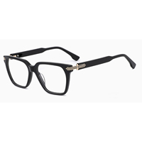 25214A Monture de lunettes carrée classique et élégante pour hommes, en acétate, avec charnière à ressort, logo personnalisé