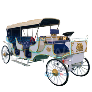 Carroza Eléctrica Turística - Carroza Turística con Tres Filas de Asientos Azules, Venta Directa de Fábrica - Product Image 2