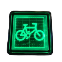 Penutup PC ikon sepeda dengan kancing jalan LED surya terkubur persegi dengan casing aluminium cor