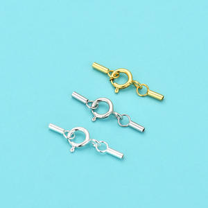 Embout en argent sterling S925 avec fermoir à homard, tube intérieur de 8 mm pour connecteurs de cordon en cuir pour la fabrication de colliers de bijoux - Product Image 1