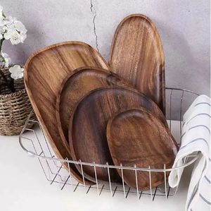 Hot Selling in the Market Acacia Wood Irregular Dinner Plate Set Wooden Plate <strong>Dessert</strong> <strong>Tray</strong> and Mubkhar - Product Image 3