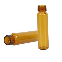 Botol dan Vial Kaca Silinder Grosir Pabrik, Tutup Ulir, Amber, Cetakan Khusus, Tersedia Pemrosesan Kustom, Untuk Penggunaan Obat