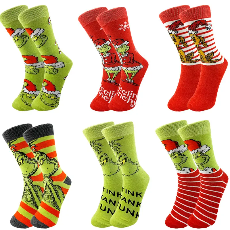 New Trend Weihnachts bonbon & Geschenk Spot Strick Socke Grinch-Chi Mode Green Festival Monster Xmas Eve Geschenk Warmes Winter geschenk