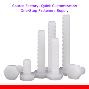 Bulloni Esagonali in Nylon Bianco PA66 DIN933, Viti in <span class=keywords><strong>Plastica</strong></span> M3 M4 M5 M6 M8 M10 M12 M14 M16 M18 M20 Sistema Metrico - Product Image 4