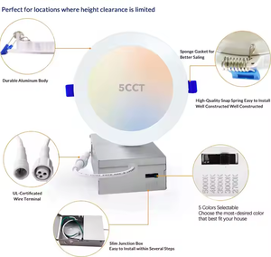 Panel inteligente comercial WIFI de 6 pulgadas, aplicación de <span class=keywords><strong>luz</strong></span> empotrada RGBW ultrafina y control de voz, fácil instalación - Product Image 3