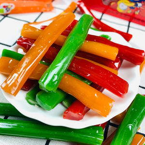 Bâtonnets de sucre enrobés d'acide Q Bar, saveur de bonbons gélifiés fruités, faible teneur en sucre, bonbons nostalgiques, en-cas, paquets individuels, décorations de célébrités - Product Image 3