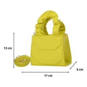 Bolso de Pecho Fana para Mujer, Marca Galia Citrus, en Microfibra y Cuero Sintético, con Asa con Volantes, Correa Ajustable, a la Moda, para Todas las Temporadas - Product Image 3