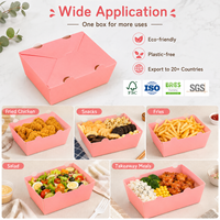 Boîte à lunch jetable en papier avec revêtement anti-graisse pour service de restauration, commande en gros prise en charge