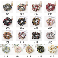 Grosir aksesori rambut ekor kuda Floral cincin rambut usus besar mode baru sifon Scrunchies rambut bunga