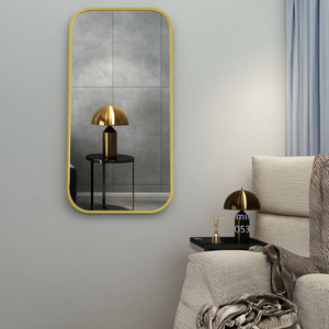 Waterproof Aluminium Brushed Gold Art Deco <strong>Rectangle</strong> Decorative <strong>Wall</strong> <strong>Mirror</strong> <strong>for</strong> Hanging - Product Image 6