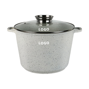 Olla <span class=keywords><strong>para</strong></span> Sopa <span class=keywords><strong>de</strong></span> Aluminio con Tapa <span class=keywords><strong>de</strong></span> Vidrio, Certificada por LFGB, Antiadherente, Compatible con <span class=keywords><strong>Inducción</strong></span> y Gas, Venta al Por Mayor, Logotipo Personalizado OEM - Product Image 1