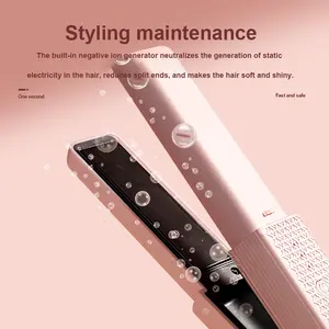 Wireless Fast Heating Plate Hair Styling Tools USB Portable Adjustable Temperature Curler Straight Hair Straightener