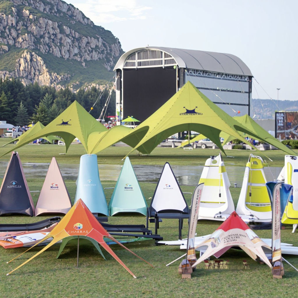 FEAMONT Single-Pole Tension Star Canopy Tent Outdoor Spider Shade