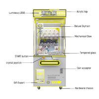 Riteng Parc D'attractions Mini Enfants Boutique Griffe Grue Machine 2024 Planète Billets Alimentaire En Peluche Griffe Machine Avec Prix Portes