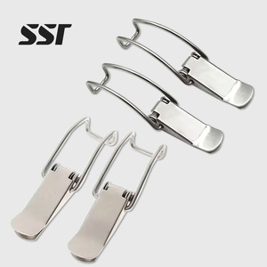 SSR Galvanized Iron Bucket Hook Duck-mouth Buckle Wooden Box Hasps Clamp 90 Degrees Spring Catch Clasp Toggle Latch Carton - Product Image 1