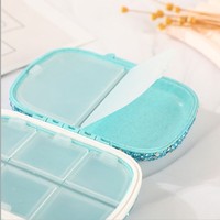 Boîte à pilules portable 6 compartiments, mini organisateur de médicaments, étui quotidien pour vitamines pour fille, boîte de rangement de suppléments de poche, boîte à bijoux, porte-clés