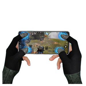 Sarung Tangan Gaming Kain Nilon Serat Perak Rajutan di Pergelangan Tangan Anti-Getaran Pengontrol Jempol Anti-Selip Layar Sentuh Bernapas - Product Image 1