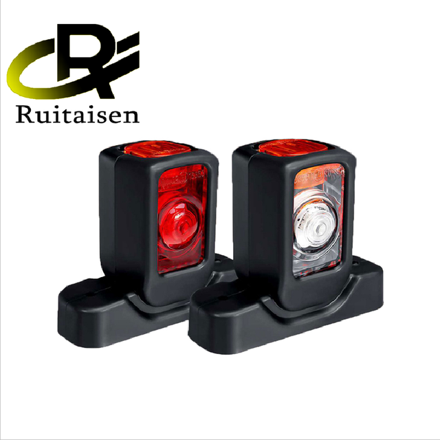 Ruitaisen Triple Amber White Red LED Indicator Lamps 12/24V Side Marker Light for Truck Trailer Lorry RV Bus-Car Light Accessory