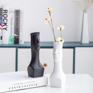 Нордическая простая креативная керамическая ваза, сухие цветы, искусство, 3D человеческое лицо, дизайн гостиной, домашние декоративные вазы - Product Image 1