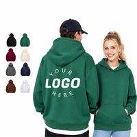 Hoodie Factory 500g Coton Uni Épais Doublé Polaire Épaules Tombantes Pull à Capuche Poches Couples ; Hoodie Oversize Tendance