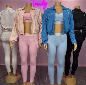 Giacca felpa con cerniera attiva Patchwork Set da donna giacca + reggiseno + <span class=keywords><strong>pantaloni</strong></span> <span class=keywords><strong>lunghi</strong></span> 2025 completo sportivo a tre pezzi - Product Image 2