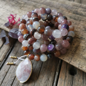 Cuentas de piedra de amatista de Botsuana de 8 mm, colgante de ónix, pulsera de oración, joyería con poder curativo, collar de yoga, accesorios de meditación - Product Image 3