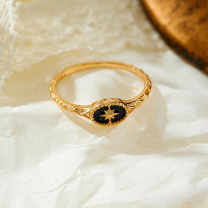 <b>Dainty</b> 14K Solid <b>Gold</b> Zircon Accent <b>Ring</b> with Micro-Setting for Delicate Daily Sparkle - Product Image 1