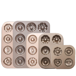 Molde para Hornear de 12 Cavidades Antiadherente para Donuts, Acero al Carbono, Varias Formas, Molde para Pasteles, Bandeja para Muffins - Product Image 4