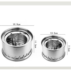 Réchaud à bois portable en acier inoxydable pour le camping en plein air, réchaud à gaz pliable L 20 cm de diamètre - Product Image 5