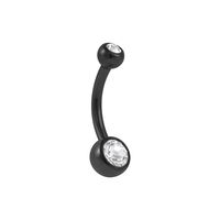 Superstar Custom ASTM F136 Titane sans filetage, anneau de nombril style classique avec incrustation de zircon blanc, bijou de piercing corporel