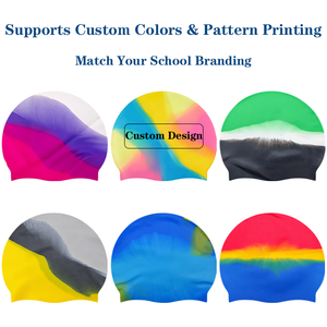 Bonnet de bain en silicone souple et sûr pour enfants, haute visibilité, facile à porter, sans BPA, design personnalisé pour les écoles de natation et les entraînements en club - Product Image 4