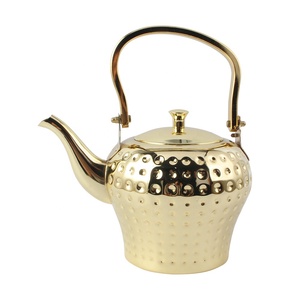 Golden Copper <b>Kettle</b> With Hammered Texture <b>Vintage</b> Design For Tea Making - Product Image 1