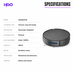 หุ่นยนต์ดูดฝุ่นและถูพื้น ระบบนำทางไจโรสโคป 61 ถึง 120 นาที รีโมทคอนโทรล มอเตอร์ไร้แปรงถ่าน สำหรับทำความสะอาดพื้นบ้าน - Product Image 4