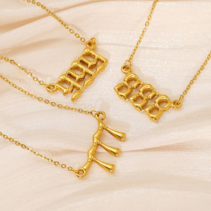 ZOGXIN 18K Gold Plated Stainless Steel Number Pendant Necklace For Women Party Gift Fashion Jewelry - Product Image 3