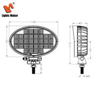 Lámpara de Trabajo Auxiliar LED Universal de 5.7 Pulgadas y 32W, 9-32V DC, Haz de Luz Amplio, Luz Antiniebla Externa para Todoterreno SUV LML-0902-32