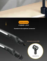 Support de microphone RVB en acier au carbone Support en porte-à-faux portable avec alimentation DC5V Support de support en métal