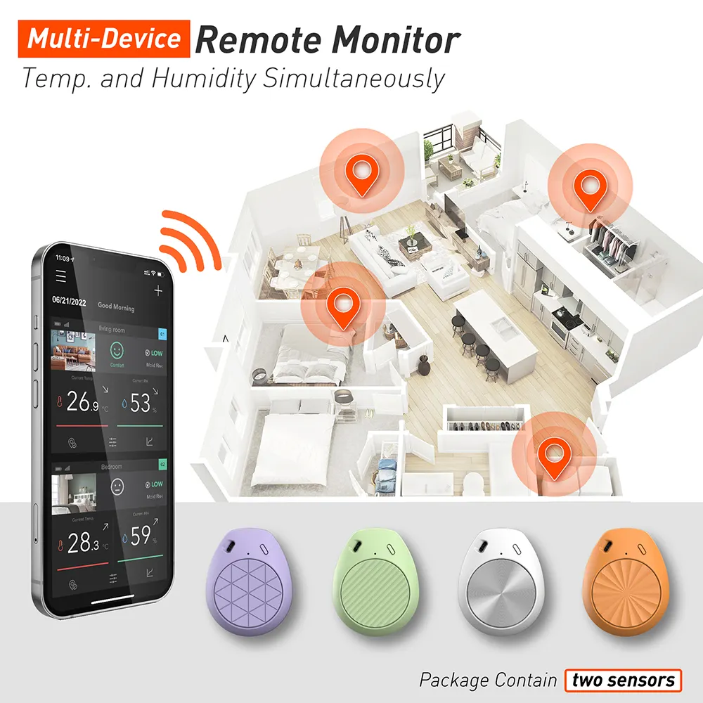 Bluetooth Wireless Digital Small Thermometer Hygrometer Portable Electronic Humidity Temperature Thermo Hygrometer Logger