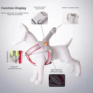 Harness Vest Tali Anjing Reflektif Ganda Warna Abu-abu yang Laris Manis untuk Anjing Kecil dan Sedang - Product Image 4