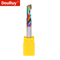 DouRuy Fraise en spirale à simple cannelure CNC Fraise en tungstène pour outils CNC en aluminium avec revêtement de couleur Fraise