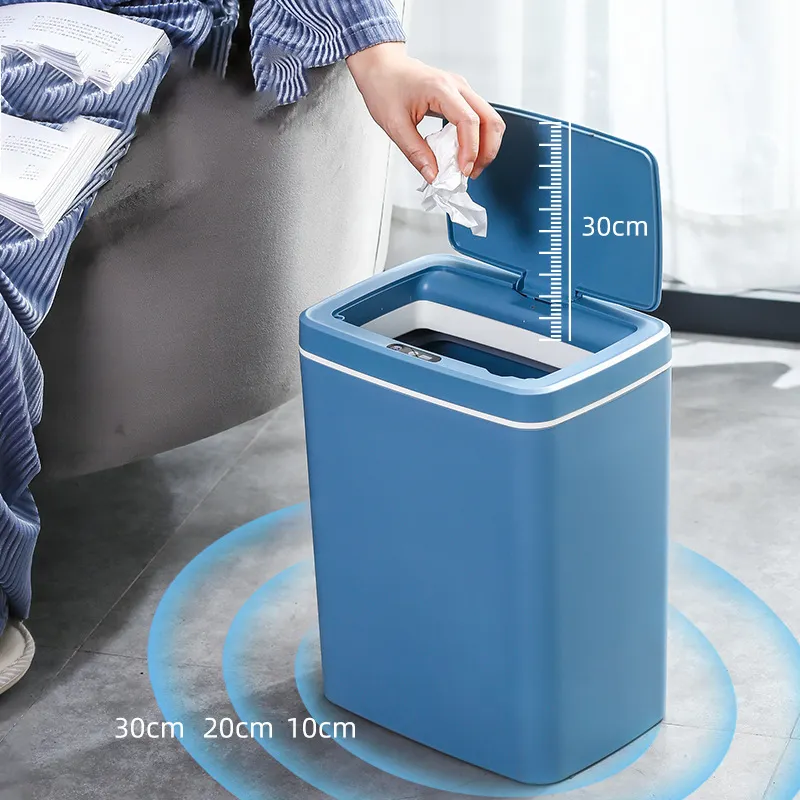 DS1419 Kitchen Bathroom Toilet Waste Bin Wastebasket Smart Sensor Trash Can Garbage Bin Automatic Induction Garbage Bin