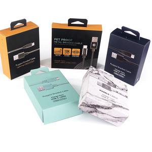 Tùy chỉnh sạc <span class=keywords><strong>USB</strong></span>-C dữ liệu cáp tai nghe gấp giấy Bao bì hộp Hot Bán Điện thoại Phụ kiện Giấy Hộp cáp - Product Image 1