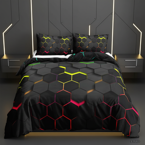 3D модная металлическая текстура обтекаемый дизайн спальни Комплект постельного белья для мальчика - Product Image 1